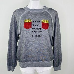 WILDFOX Sweatshirt Women Size S “Keep Your Hands Off My Friets” Fries Dutch